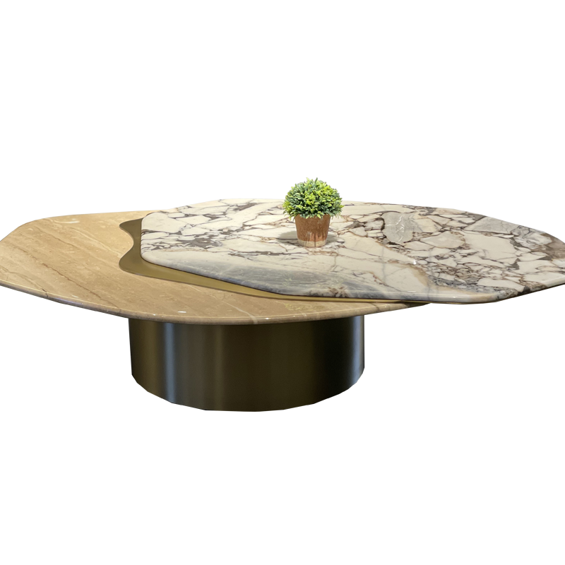 意式轻奢大理石三层茶几