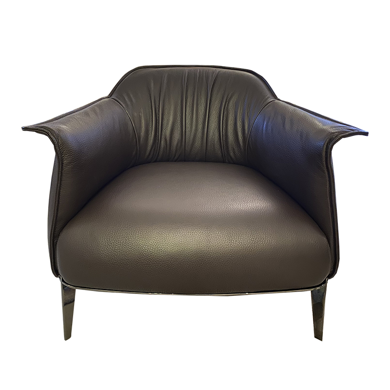 轻奢风真皮休闲椅