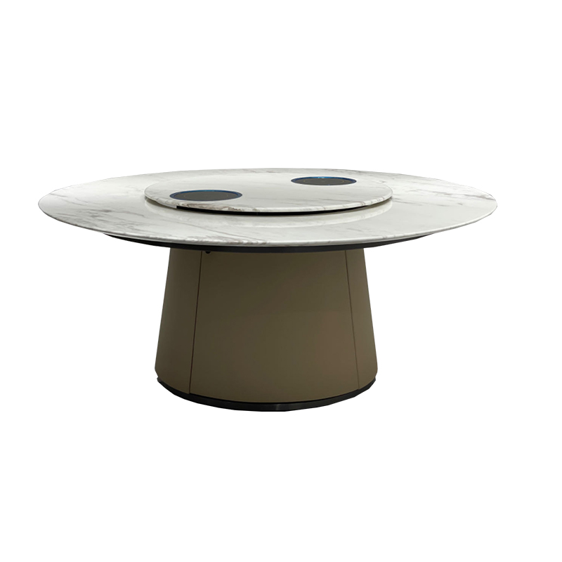意式轻奢大理石旋转餐桌