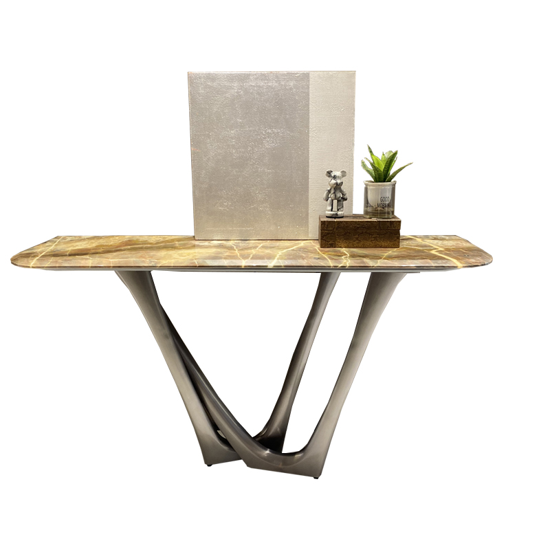意式轻奢大理石玄关桌